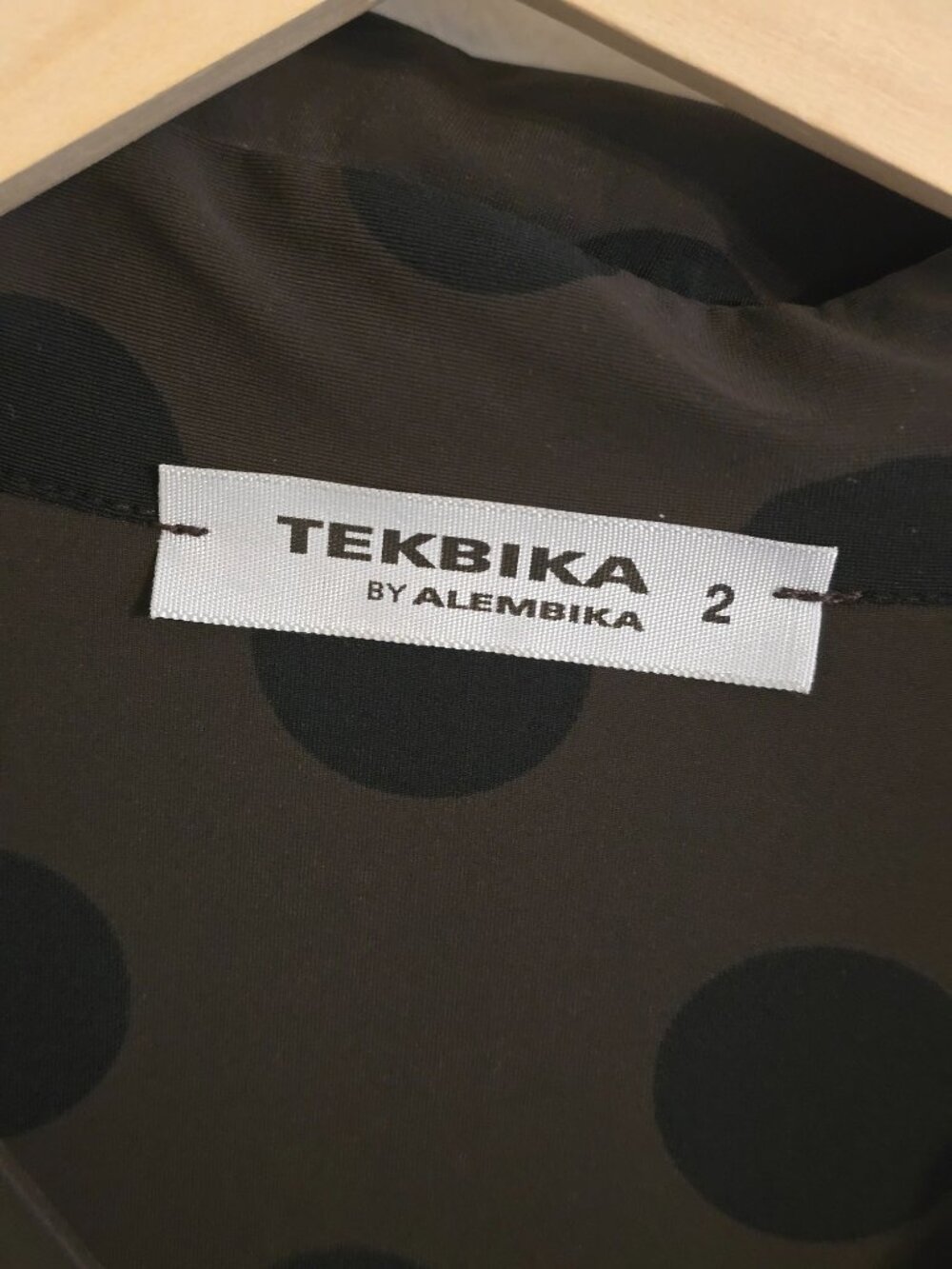 Tekbika By Alembika Dress Sz 2 Black Brown Dots Pockets Stretch Art to Wear NWOT - Picture 8 of 14